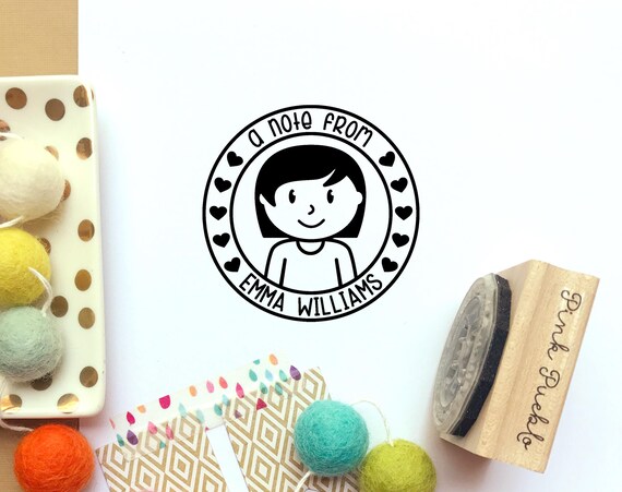 Personalized Girl Rubber Stamp | Custom Kids Rubber Stamp | Princess Gift | Personalized Stamp | Gift for Kids
