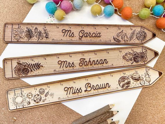 Personalized Engraved Wooden Teacher Ruler, Personalized Teacher Gift