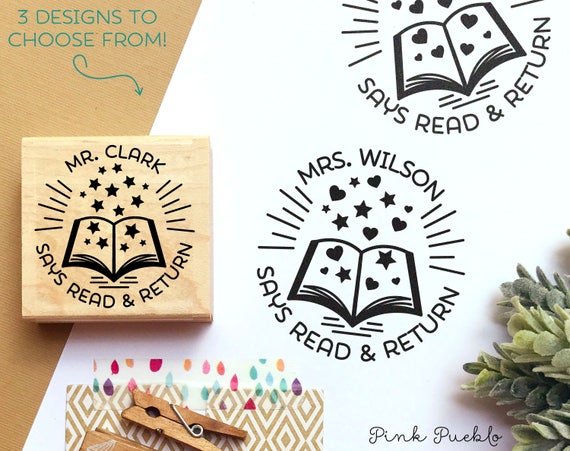 Personalized Teacher Book Stamp, From the Library of Stamp, Teacher Stamps