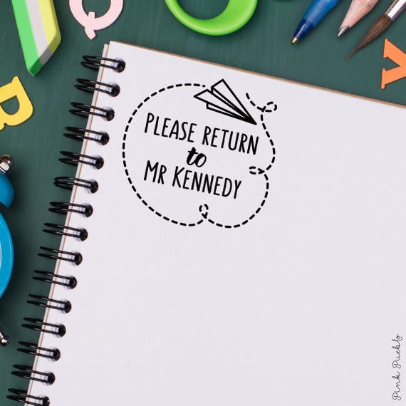 Self Inking Teacher Rubber Stamp | Personalized Sign and Return Design | Custom Classroom Gift