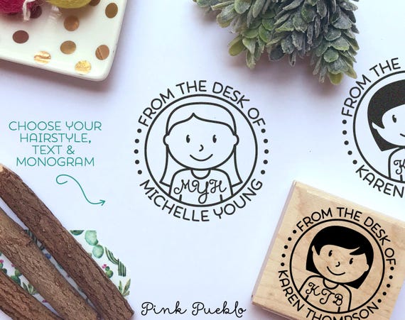 Personalized Monogram Stamp, From the Desk of Stamp, Custom Stamp for Monogram Stationery