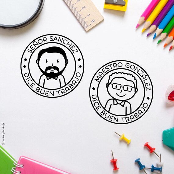 Self Inking Spanish Teacher Stamp | Personalized Classroom Design | Custom Appreciation Gift