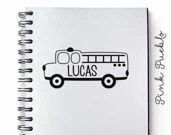 Sello de camión de bomberos personalizado / Diseño de nombre personalizado para niños / Regalo único para bomberos