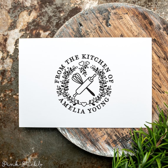 Personalized Baking Stamp | Custom Rubber Stamp for Baked Goods and Bakery Labels | Kitchen Gift for Bakers & Cooks