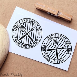Personalized Barbecue Stamp | Custom BBQ Stamp for Spice Rub Labels, Cooking Gifts, and Father's Day