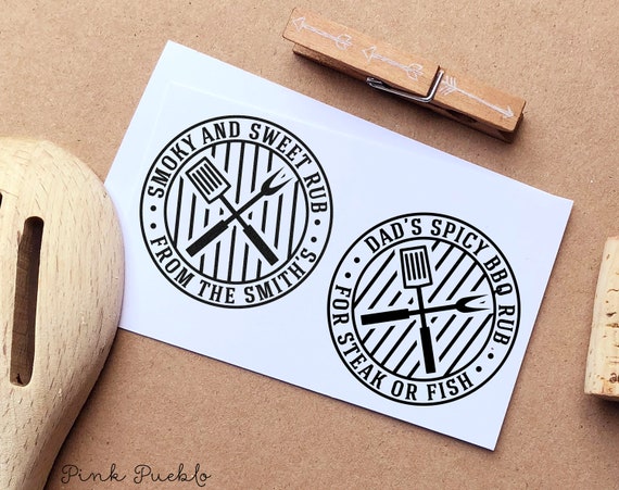 Personalized Barbecue Stamp | Custom BBQ Stamp for Spice Rub Labels, Cooking Gifts, and Father's Day