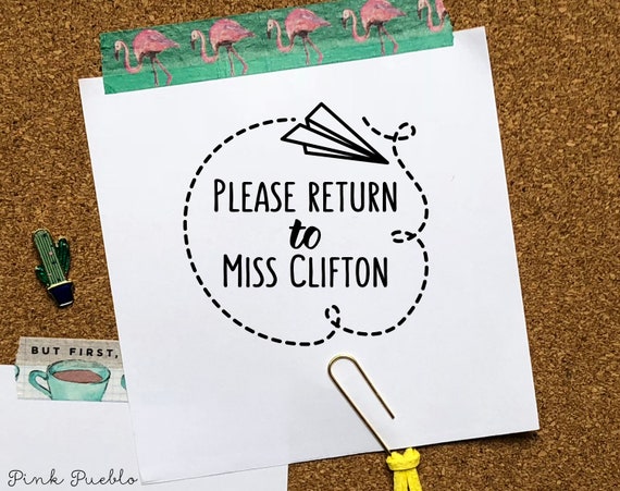 Self Inking Teacher Stamp | Personalized Sign and Return Stamp | Custom Gift for Teachers and Classrooms