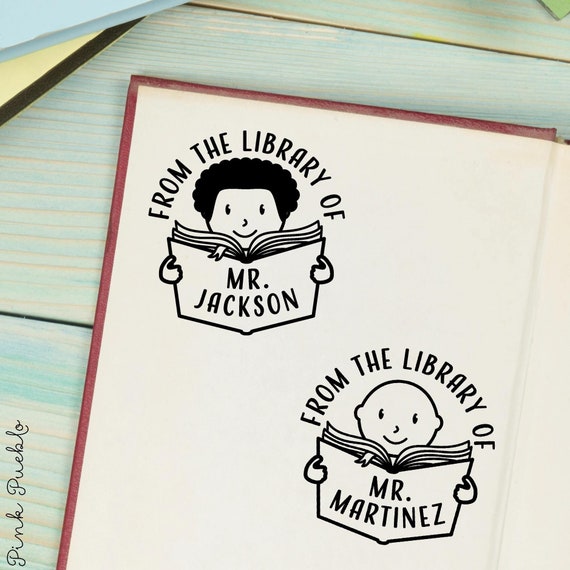 Personalized Library Stamp | Custom Teacher Book Stamp | From the Library of Stamp for Classrooms & Educators