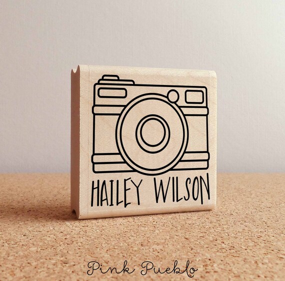 Personalized Photography Rubber Stamp | Custom Photographer Stamp | Camera Logo Stamp for Business and Travel Gifts