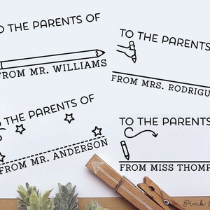 Self Inking To the Parents Of Stamp, Teacher Stamp Self Inking, Personalized Teacher Gift