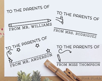 Self Inking To the Parents Of Stamp, Teacher Stamp Self Inking, Personalized Teacher Gift