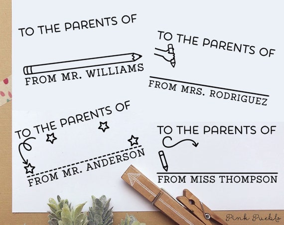 Self Inking To the Parents Of Stamp, Teacher Stamp Self Inking, Personalized Teacher Gift