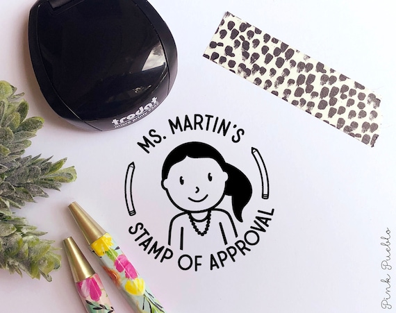Mini Self Inking Teacher Stamp | Self Inking Personalized Teacher Stamp | Mini Custom Teacher Stamp