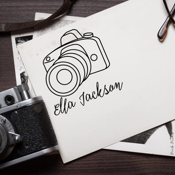 Personalized Photography Stamp | Custom Rubber Camera Logo Stamp | Gift for Photographers and Small Businesses