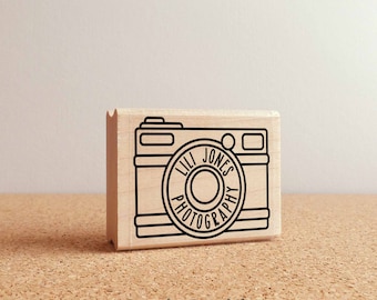 Personalized Custom Photography Rubber Stamp with Camera, Custom Photographer Stamp