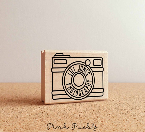 Personalized Custom Photography Rubber Stamp with Camera, Custom Photographer Stamp