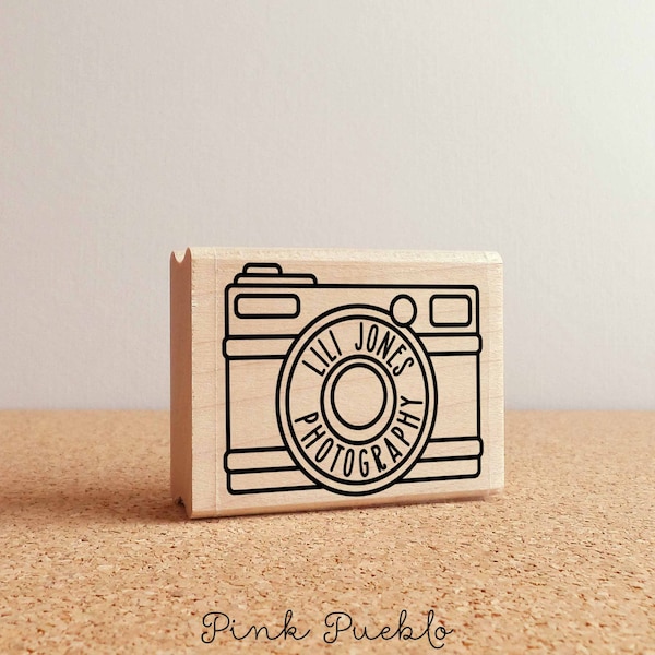 Personalized Custom Photography Rubber Stamp with Camera, Custom Photographer Stamp