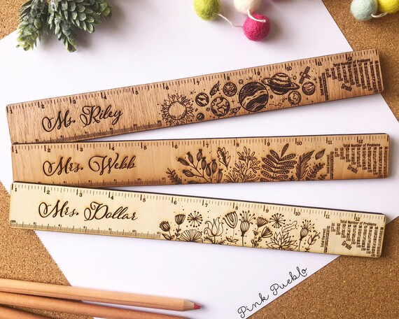 Custom Engraved Teacher Ruler, Personalized Teacher Gifts with Grading Scale
