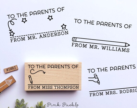Personalized To the Parents of Stamp, Sign and Return Teacher Stamp, Teacher Gifts
