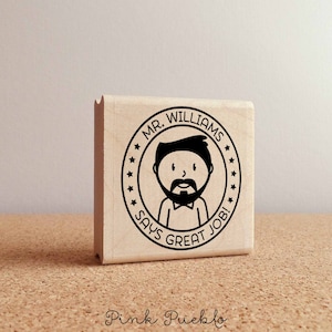 Personalized Male Teacher Rubber Stamp image 1