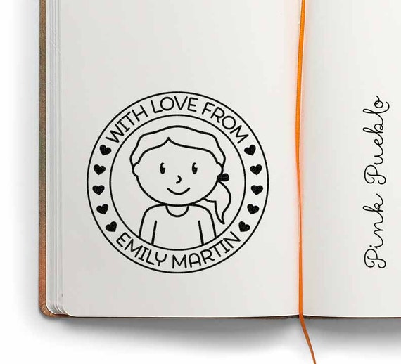 Personalized Girl Name Stamp | Custom Rubber Stamp for Kids | Birthday Gift for Girls | Large Children's Stamp