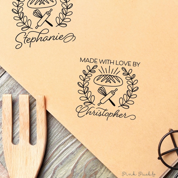 Personalized From the Kitchen of Stamp | Custom Baking Stamp for Homemade Goods | Gift for Bakers, Cottage Food Packaging, and Bread Makers