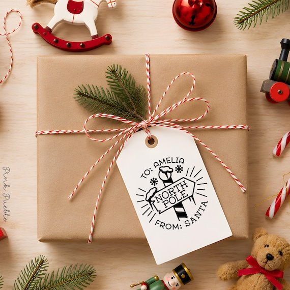 Personalized From Santa Stamp for Christmas Gift Labels
