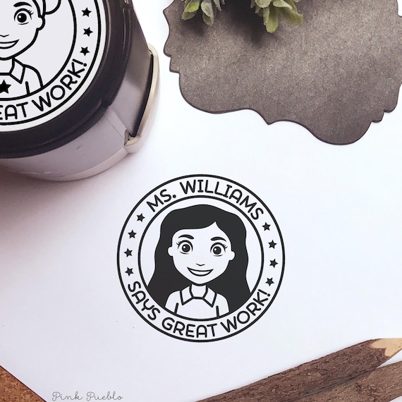Personalized Self Inking Teacher Stamp | Custom Classroom Stamp for Grading and Book Stamp | Teacher Appreciation Gift