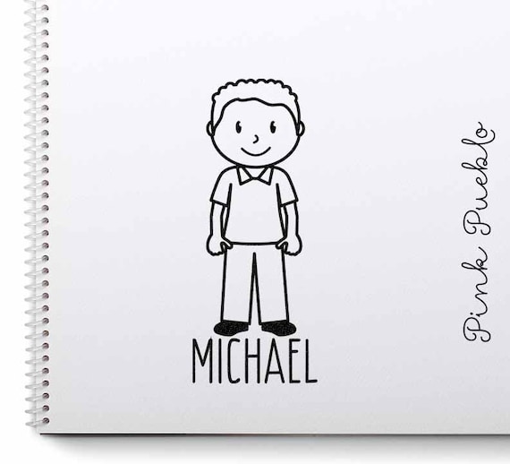 Personalized Boy Name Stamp | Custom Rubber Stamp Gift for Kids | Birthday Gift for Boys