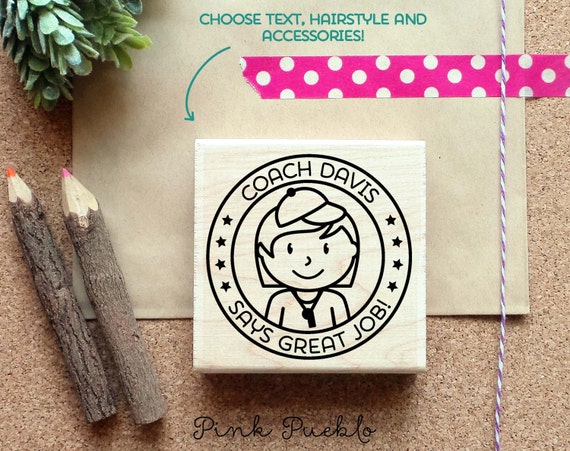 Personalized Female Coach Stamp | Teacher or Coach Gift | Softball, Soccer, Cheer, or Baseball Coach Gift