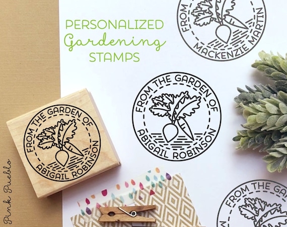 From the Garden of Stamp, Gardener Gift, Gardening Gift, Canning Label Stamp - Personalized