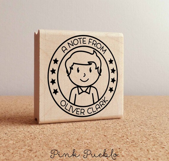Personalized Boy Name Stamp | Custom Rubber Stamp for Kids | Gift for Baby Boy or Birthday