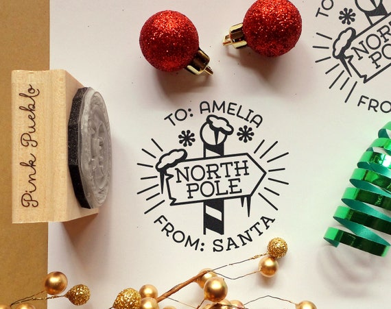 From Santa Stamp, Christmas Stamp Perfect for From Santa Gift Tags and Stickers