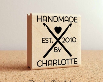 Personalized Crochet Rubber Stamp, Handmade By Custom Crochet Stamp