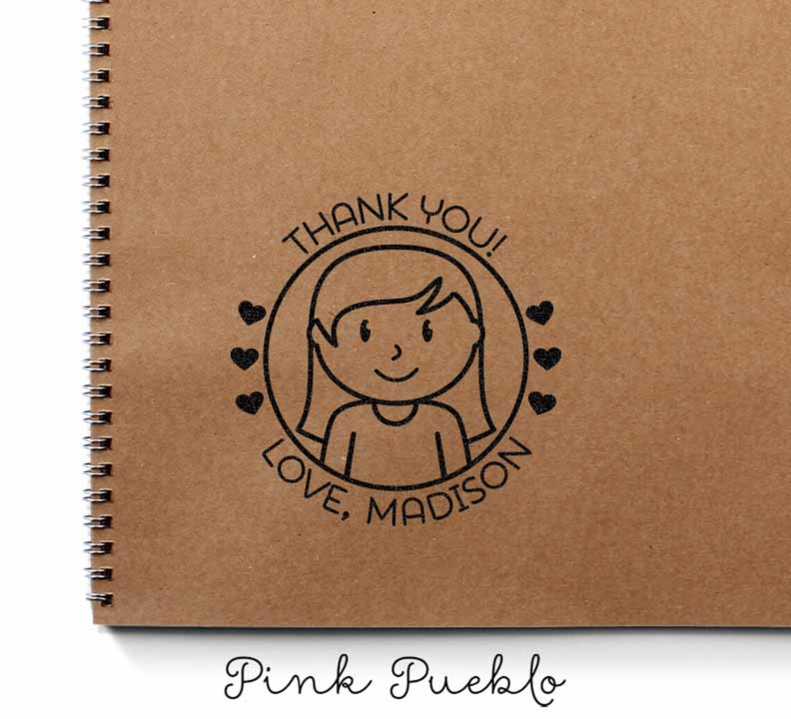 Personalized Thank You Stamp Custom Kids Rubber Stamp | Etsy