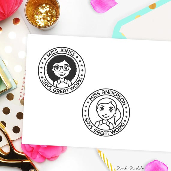 Personalized Teacher Rubber Stamp | Custom Classroom Stamp for Grading & School Supplies | Teacher Gift for Teacher Appreciation