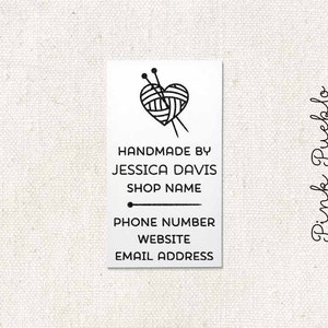 Personalized Business Card Rubber Stamp, Knitting Business Card Stamp