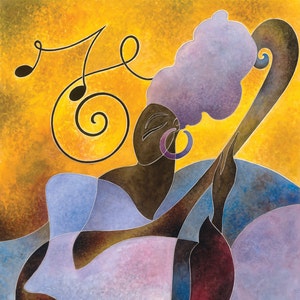 Femme africaine, TEMPO par lot de 5 5 x 7 po. (12,5 cm X 18 cm) Cartes de voeux africaines vierges, peinture de femme noire, papeterie africaine, cadeau africain