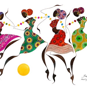 BIKUTSI 1 par lot de 5 cartes de voeux africaines vierges de 12,5 cm x 18 cm (5 x 7 po.) de la série « BIKUTSI », art africain, art de la mode africaine