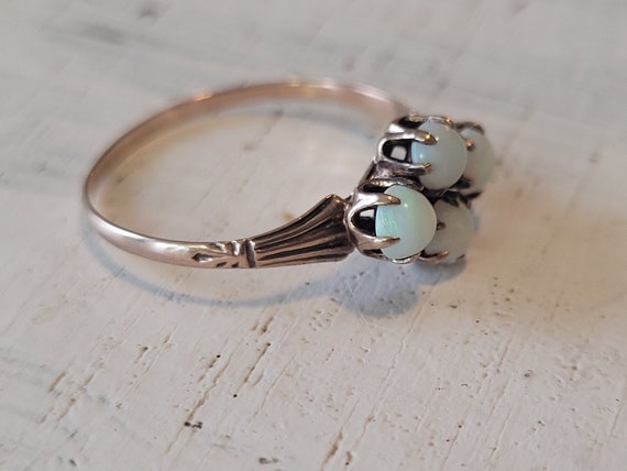 Victorian Opal Ring, October Birthstone 4 Stone C… - image 2