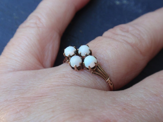 Victorian Opal Ring, October Birthstone 4 Stone C… - image 7