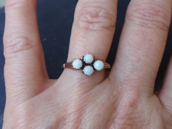 Victorian Opal Ring, October Birthstone 4 Stone C… - image 4