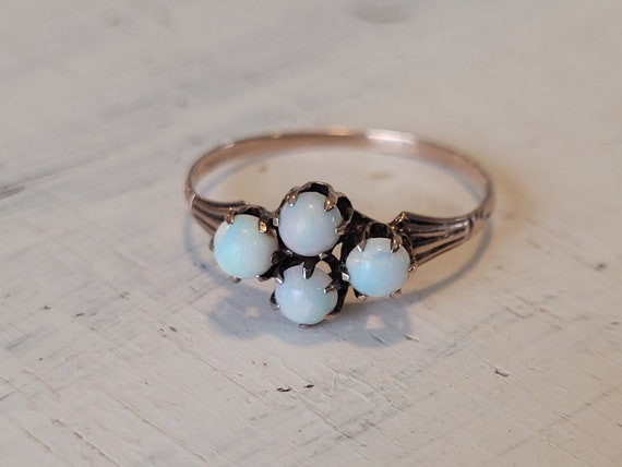 Victorian Opal Ring, October Birthstone 4 Stone C… - image 1