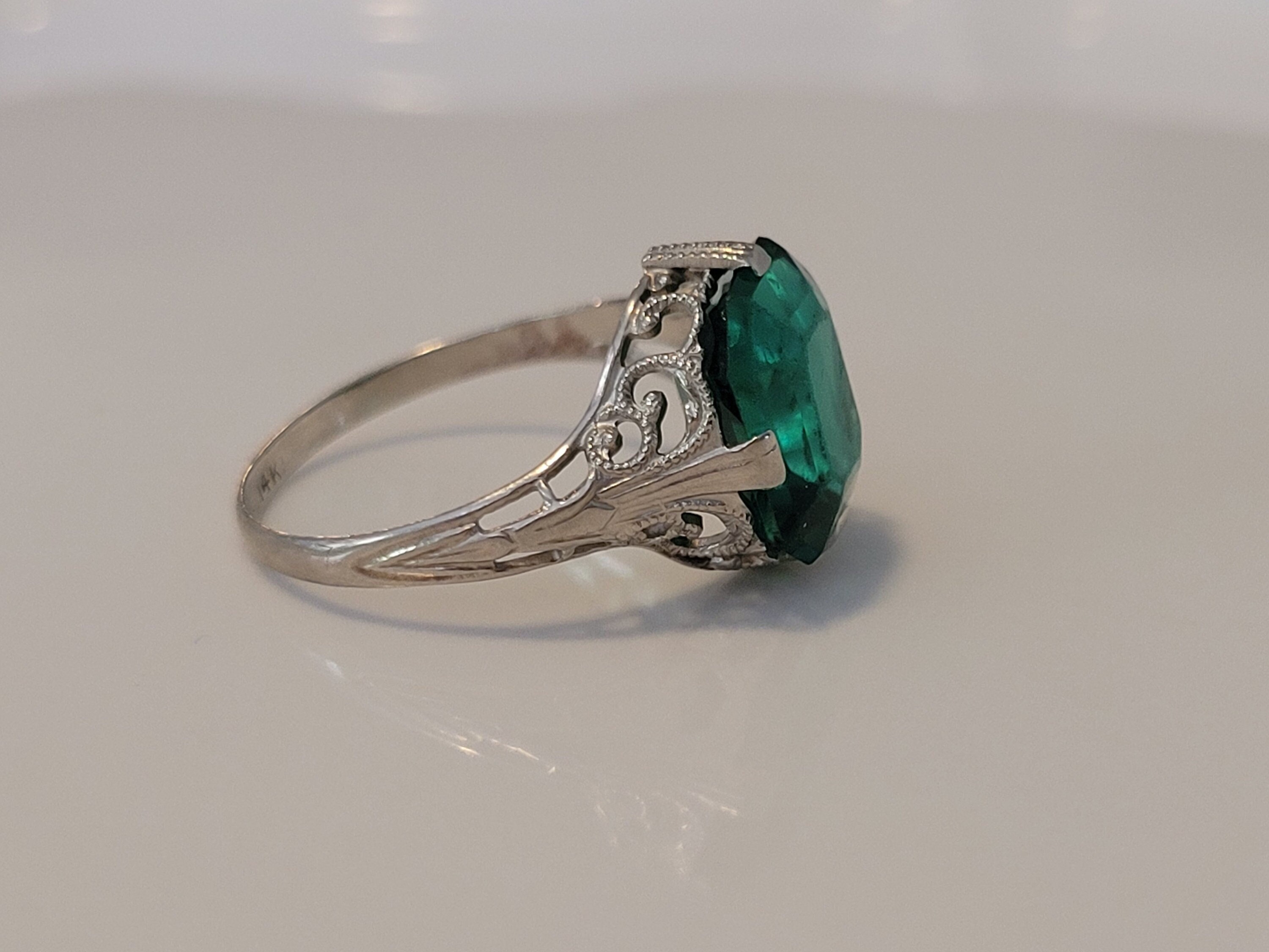 Art Deco Rings Green - Etsy