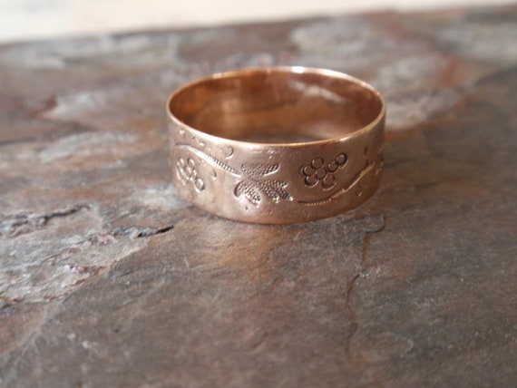 Antique Cigar Band, Victorian Wide Wedding Ring, … - image 3