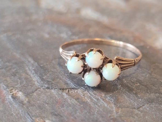Victorian Opal Ring, October Birthstone 4 Stone C… - image 9