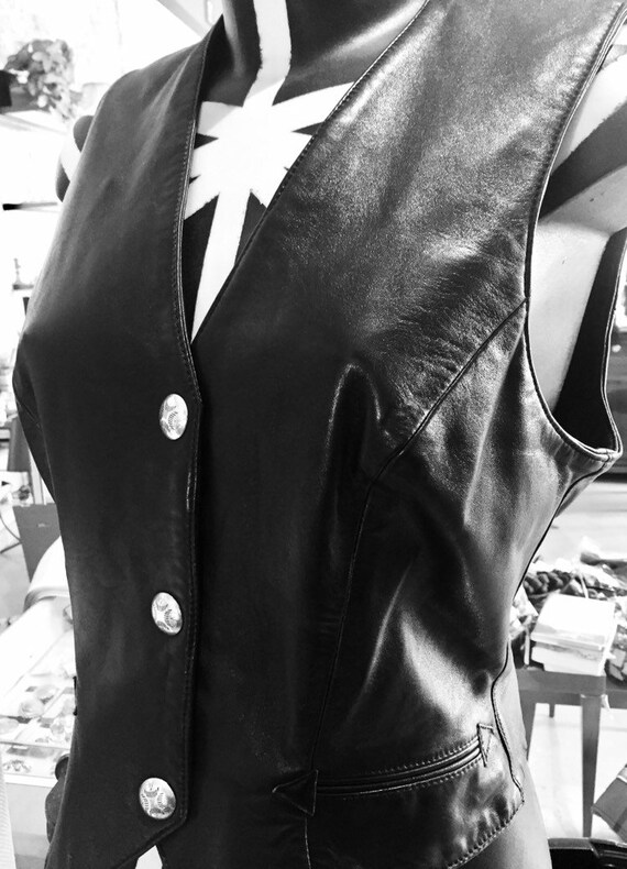 Michael Hoban black leather gilet