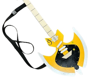 Hazbin Hotel Adam&#39;s Guitar | Wooden Cosplay Prop | Hazbin Hotel Costume Replica