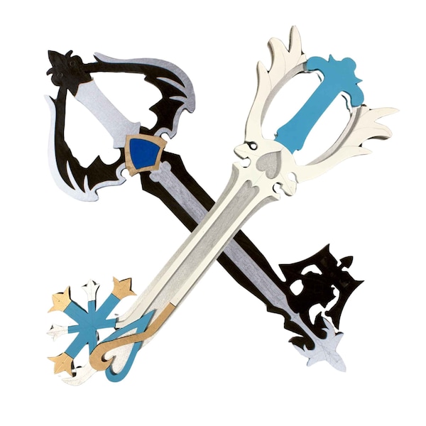 23" Oathkeeper & Oblivion Keyblade Prop | Kingdom Hearts Cosplay Replica | Kostüm Waffe | Sora Roxas Schlüsselblatt | Convention Prop
