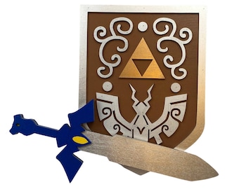 Petite Windwaker Shield or Shield and Master Sword Set | Legend of Zelda Cosplay Replica Costume Prop | Kids Costume Party Dress Up